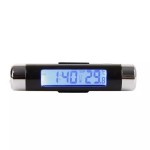 Digital thermometer + clock, with light, for auto